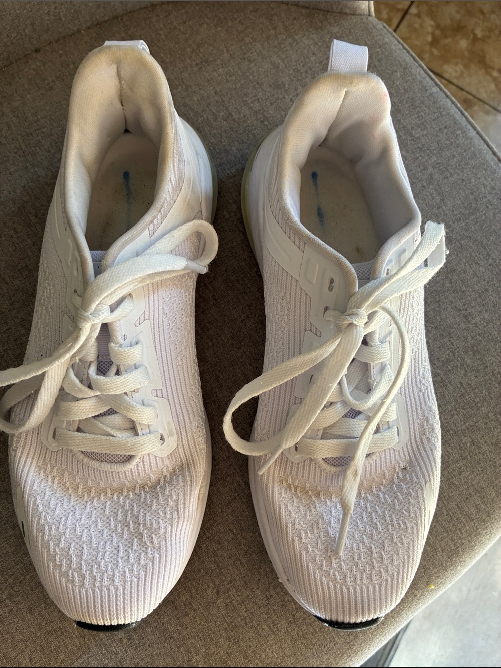 Avia White Knit Lace-Up Athletic Sneakers